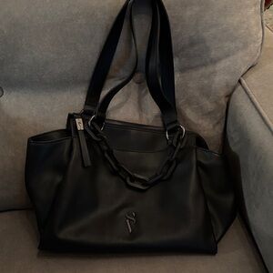 Black Leather Tote Bag